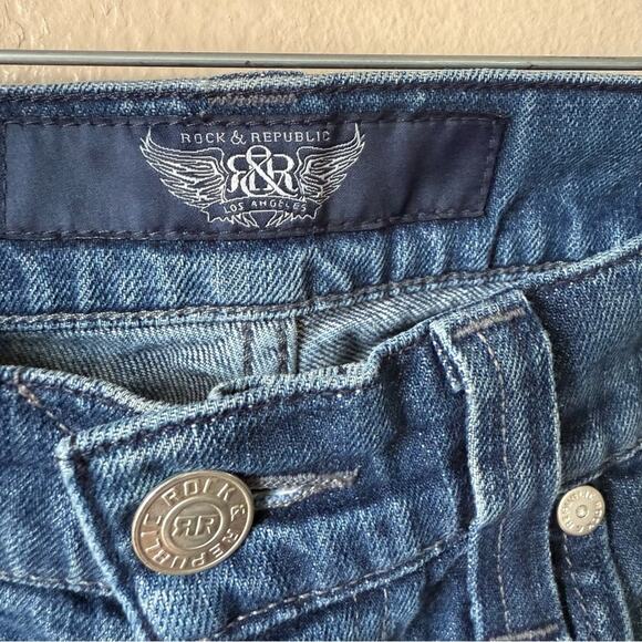 Rock & Republic Button Fly Straight Leg Men's Blue Jeans Size 32 - Picture 6 of 6